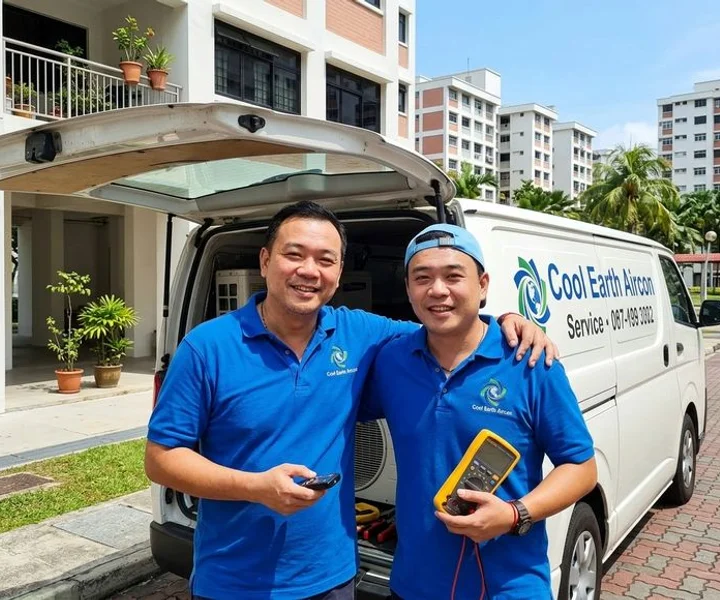 Cool Earth Aircon Tampines team of certified technicians ready to service your aircon